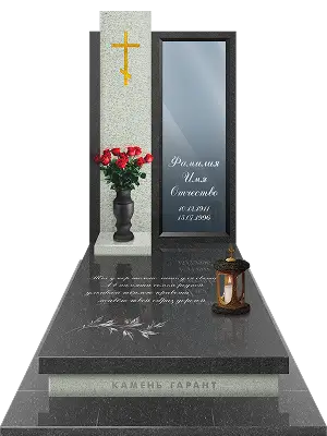 Памятник из светлого и черного гранитов